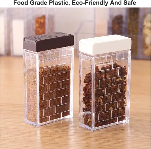 Miniatura 8 de Juego de 12 frascos para condimentos, salero y pimentero, juego de condimentos para condimentos, cajas dispensadoras de especias, botellas #UN