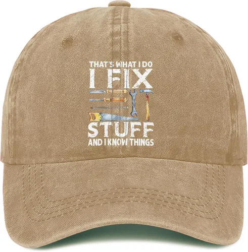Miniatura 9 de I Fix Stuff and Know Things - Sombrero para hombre, That's What I Do Hat, I Fix Stuff Hat, I Fix Things and I Know Stuff Hat 1 (negro)