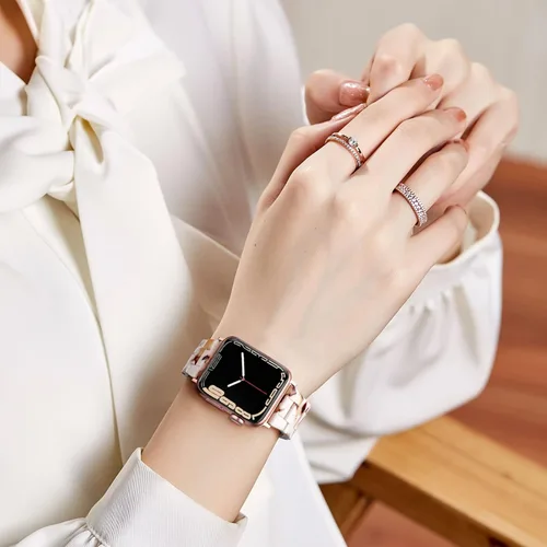 Miniatura 4 de GEAK Compatible con Correas de Resina para Apple Watch de 40mm 38mm 41mm para Mujeres y Hombres, Elegante Pulsera de Resina de Repuesto para iWatch