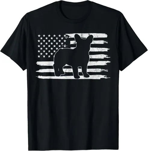 Frenchie - Camiseta de regalo con la bandera francesa de Estados Unidos del 4 de julio, Negro, S