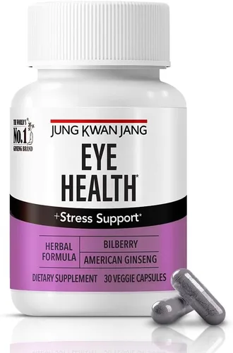JUNG KWAN JANG Apoyo a la salud ocular con arándano (166 mg) y ginseng americano (143 mg) para cuidado de la visión, reducción de la tensión ocular,