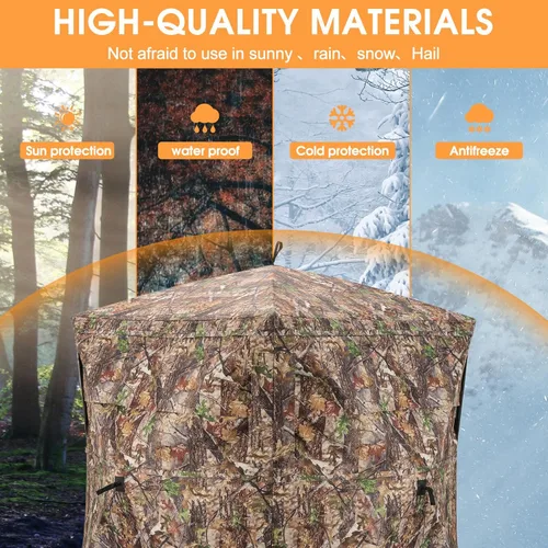 Miniatura 3 de Persiana de Caza, Silla de Caza de Suelo, Persianas Transparentes para Ciervos, Persianas de Camuflaje Portátiles Emergentes