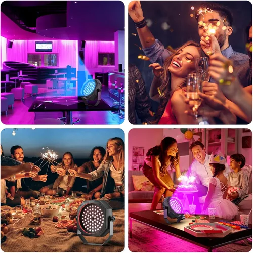 Miniatura 7 de Luz estroboscópica recargable, 60 LED RGB, mini luz intermitente, 30 W con batería estroboscópica con control remoto y modo de control activado por