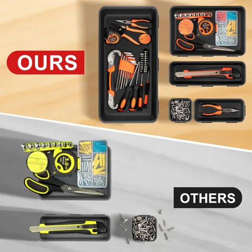 Miniatura 3 de Takytao【48Pcs】【5 Tamaños】Organizador de Caja de Herramientas, Juego de Divisores de Bandeja Organizadora de Cajones, Almacenamiento de Herramientas