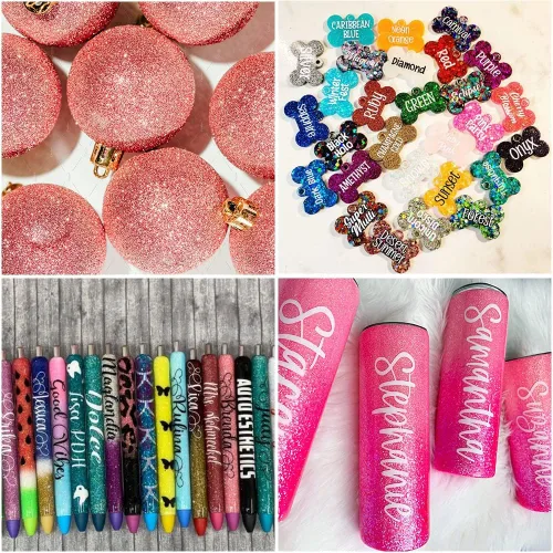 Miniatura 7 de Juego de 36 colores surtidos con purpurina ultrafina, polvo holográfico con purpurina para vasos, slime, resina epoxi, artes y manualidades