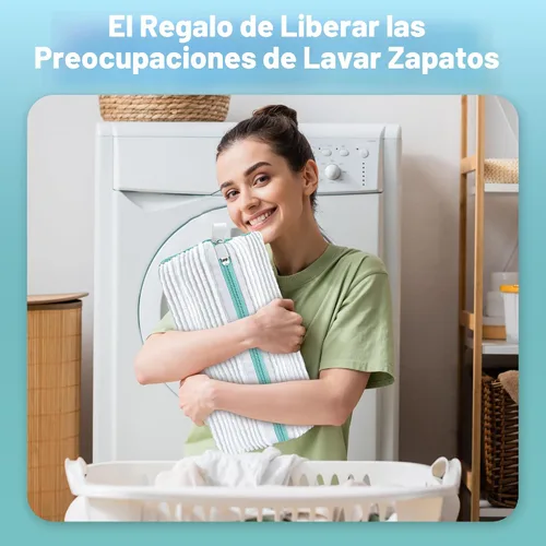 Miniatura 6 de Bolsa XXL para lavadora de zapatos, bolsa de zapatos de lavandería para lavadora y secadora, bolsa de zapatos de lavandería para proteger tenis