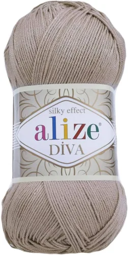 Miniatura 27 de Alize Diva Silk Effect 100% hilo acrílico de microfibra, 1 madejas de bola de 3.53 oz 383yds color (1 - crema)