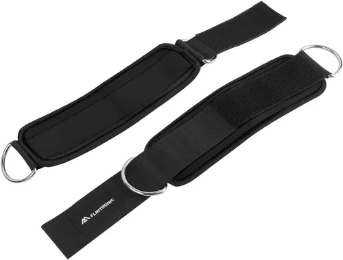 Miniatura 8 de flintronic 2 correas de tobillo para máquina de cable, puños de gimnasio con doble anillo en D de acero inoxidable, tobillera de gimnasio