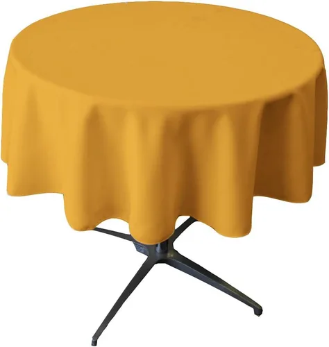 Miniatura 182 de LA Linen - Mantel redondo lavable de popelina de poliéster, resistente a manchas y arrugas, 51", mantel de tela para comedor, cocina, fiesta, Negro