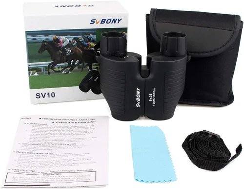 Miniatura 7 de SVBONY SV10 8 x 25 prismáticos de alta potencia para adultos, revestimiento FMC, mini prismáticos de bolsillo compactos de enfoque fijo para viajes