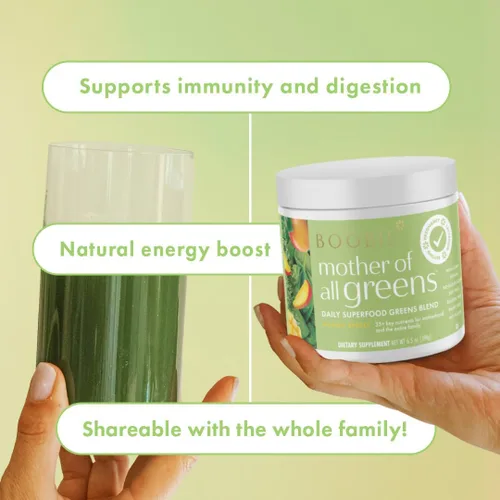 Miniatura 7 de Boobie Mother of All Greens Tu nuevo ritual familiar, polvo diario de súper verduras con más de 35 nutrientes esenciales para mamás y familias