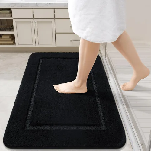 Miniatura 32 de LOCHAS Alfombras de baño, alfombra larga de baño de 24" x 60", alfombra antideslizante lavable para baño, alfombra suave y gruesa absorbente