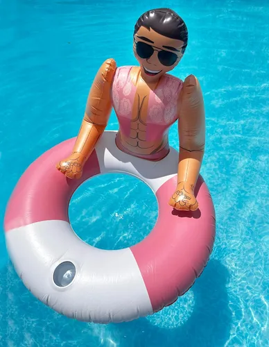 Miniatura 7 de NPW Drinking Buddies Hunky Chad - Anillo inflable para piscina, salvavidas para fiestas de verano en la piscina y despedida de soltera