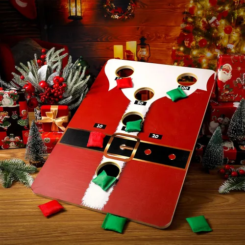 Miniatura 8 de Hiboom 24 x 17 pulgadas grande de Navidad con 6 bolsas, puf de Navidad, recuerdo de fiesta, actividades al aire libre, playa, patio, suministros