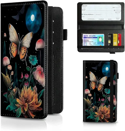Miniatura 16 de Funda para chequera para hombres y mujeres, cartera de cuero RFID con ranuras para tarjetas de crédito, soporte de cheques duplicados personales