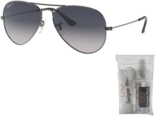 Miniatura 2 de Ray-Ban RB3025 - Lentes de sol de aviador de metal para hombre y mujer + paquete con kit de cuidado de gafas iWear de diseñador