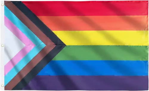 Miniatura 8 de Homissor Bandera del orgullo de 10 x 15 pulgadas, banderas gay para exteriores, gran arco iris, LGBT, comunidad lesbiana, transgénero, bandera