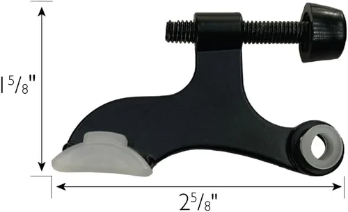 Miniatura 3 de Design House Design House 189118 - Protector de pared con bisagra de núcleo hueco con punta de goma, topes de puerta ajustables color negro mate