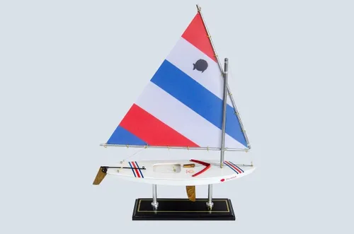 Miniatura 5 de LK Decoración de barco de vela modelo Sunfish de madera 16"-10