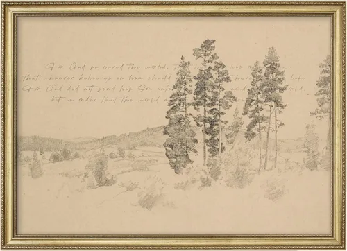 Miniatura 41 de MUDECOR Lienzo enmarcado prémium para pared, pinos nevados en bosque de invierno, ilustraciones modernas, arte contemporáneo, escénico, divertido