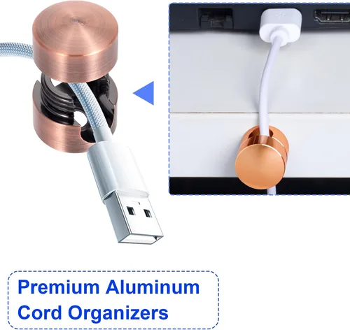 Miniatura 3 de SmallCat 3 juegos de soportes de cargador para cables, soportes de anclaje de cables ajustables, clips de cable de metal adhesivos, organizadores