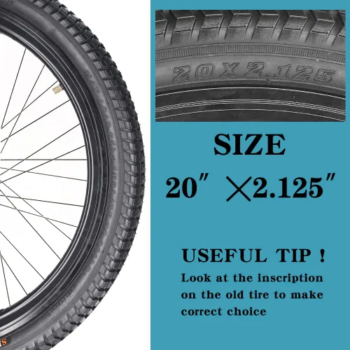 Miniatura 4 de Paquete de 2 neumáticos de bicicleta de montaña de 26 x 1.95 pulgadas, 20 x 2.125 pulgadas, 60 TPI para neumáticos de bicicleta de montaña con 2