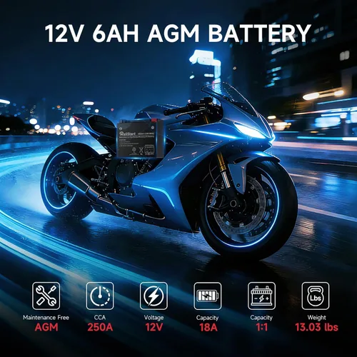 Miniatura 5 de Batería de motocicleta YTX20HL, EB20-3, 12V 18Ah, 250 CCA, baterías de repuesto Powersport, batería sin mantenimiento AGM para bicicleta, ATV Scooter