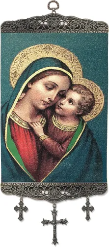 Miniatura 12 de Religious Gifts Tapiz con diseño de Virgen María y Nuestra Señora del Monte Carmelo de 18 pulgadas
