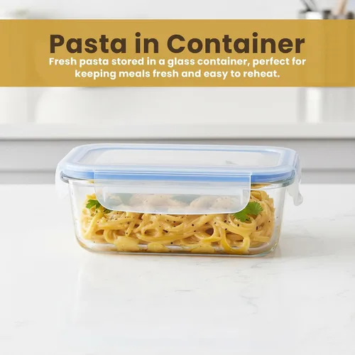 Miniatura 4 de Recipientes de vidrio sin BPA con tapas de bloqueo – Paquete de 6 recipientes de preparación de comidas premium, a prueba de fugas, herméticos