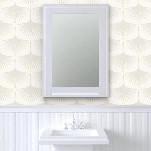 Miniatura 9 de Papel tapiz para despegar y pegar – Art Deco White Bird Naturaleza Moderno Wingspan Papel pintado extraíble personalizado por Spoonflower
