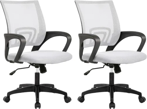 Miniatura 20 de Meet perfect Silla de oficina con respaldo medio, moderna silla ejecutiva de escritorio para computadora, silla giratoria con ruedas, silla