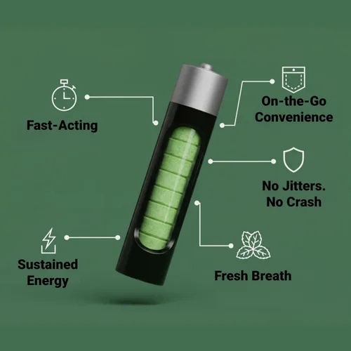 Miniatura 4 de Mentas de cafeína de Rally, 60 miligramos de cafeína, energía instantánea, mentas con cafeína de aliento fresco, 0 azúcar, sabor natural a menta