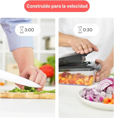 Miniatura 3 de Fullstar The Original Pro Chopper - Picador de verduras y espiralizador, picador de alimentos con recipiente, rebanador de frutas, accesorios