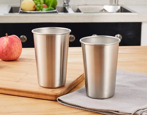 Miniatura 2 de Modern Innovations vasos de acero inoxidable, juego de 5, 16 onzas, sin BPA - Vasos para camping, para exteriores y uso cotidiano, vasos de cerveza