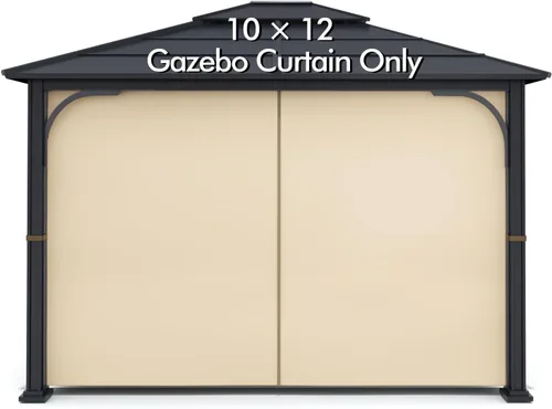 Miniatura 16 de Cortina Universal de Repuesto para Privacidad de Gazebo - Wonwon Panel de Privacidad con Toldo y Cierre para Gazebo al Aire Libre de 10 x 10 Pies