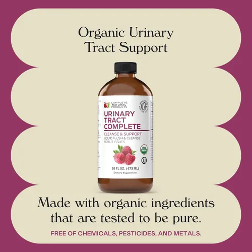 Miniatura 6 de Complete Natural Urinary Tract Complete 12oz - Suplemento líquido para la salud del tracto urinario con arándano orgánico, D-manosa, raíz