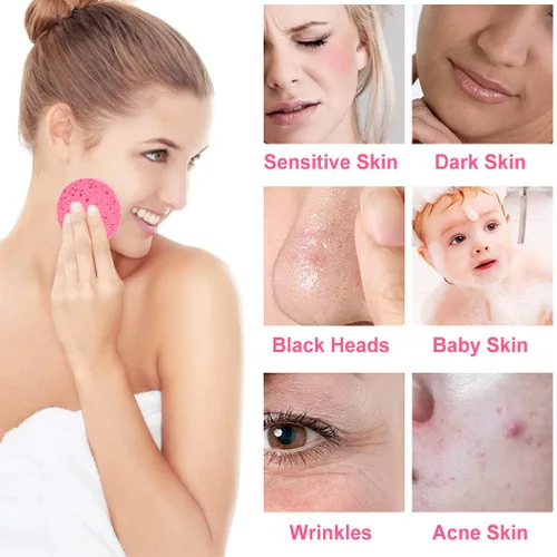 Miniatura 6 de METUUTER 50 PCS esponjas faciales comprimidas para esteticistas - esponja facial de celulosa 100% natural, esponjas cosméticas profesionales de spa