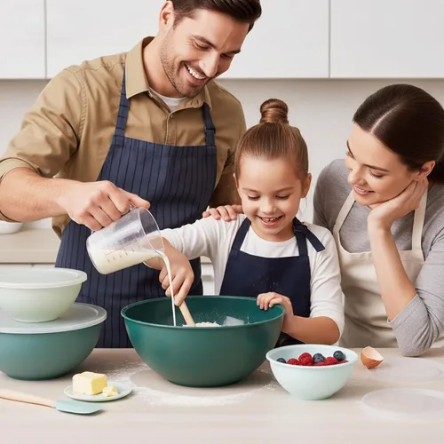 Miniatura 11 de BoxedHome Tazón redondo de plástico sin BPA con tapas, paquete de 12 tazones anidables con tapas, aptos para microondas y lavavajillas, cuencos
