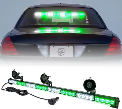 Miniatura 10 de Xprite Barra de luz de asesor de tráfico de 35.5 pulgadas, luces estroboscópicas LED de emergencia con 21 patrones de flash, montaje de succión