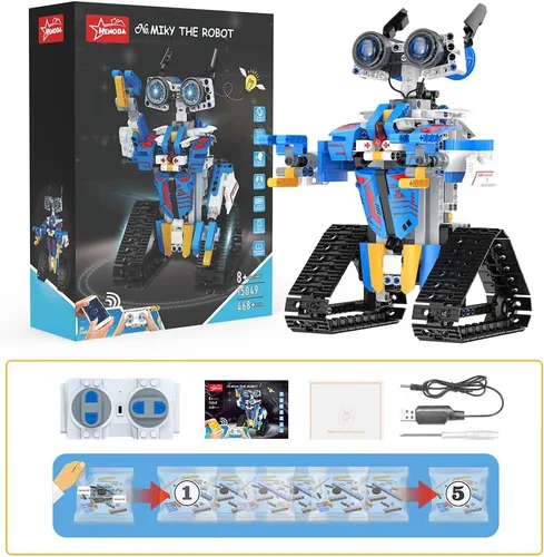 Miniatura 5 de Juguetes robot para niños de 8 a 16 años con aplicación o control remoto, kit de bloques de construcción programables científicos, proyectos STEM