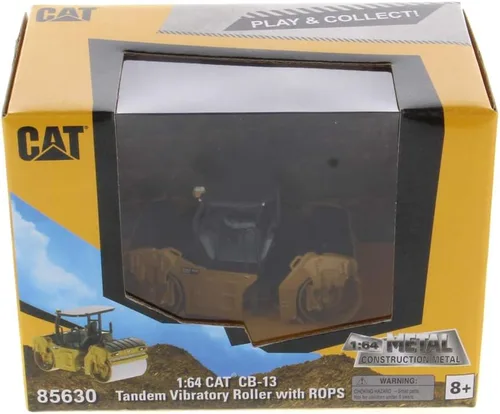 Miniatura 9 de Diecast Masters 1:64 Caterpillar CB-13 Roller with ROPS, Play & Collect Series Cat Trucks Equipo de construcción Modelo a escala coleccionable