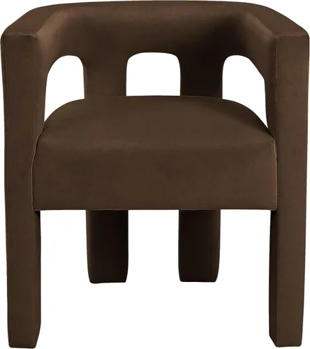 Miniatura 5 de Meridian Furniture 889Brown-C Colección Athena Moderna Silla de comedor contemporánea tapizada en terciopelo con terciopelo marrón suave, 25" An x