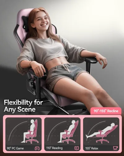Miniatura 8 de AutoFull C3 Silla Gaming, Silla Gaming Estilo Carreras con Soporte Lumbar Ergonómico, Silla de PC de Cuero PU de Respaldo Alto Ajustable