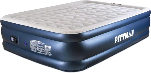 AirBedz by Pittman Outdoors - Colchón de aire para interiores y exteriores con bomba de aire integrada, tamaño Queen, 20 pulgadas de alto, patrón de