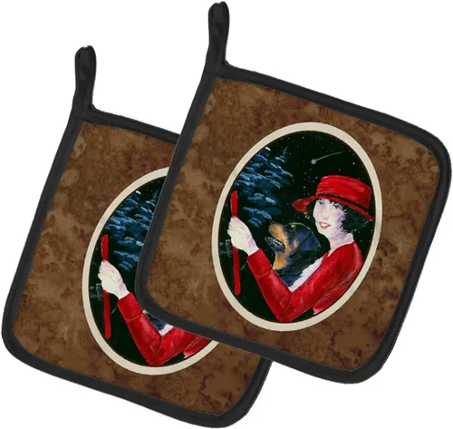 Miniatura 140 de Caroline's Treasures SS8617PTHD - Juego de soportes para ollas de cocina resistentes al calor, almohadillas calientes para horno para cocinar, Husky