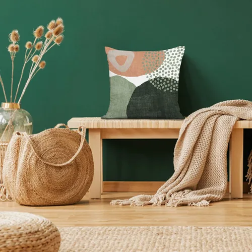 Miniatura 2 de Juego de 4 fundas de almohada modernas de mediados de siglo de 18 x 18 pulgadas, fundas de almohada geométricas bohemias para sofá al aire libre