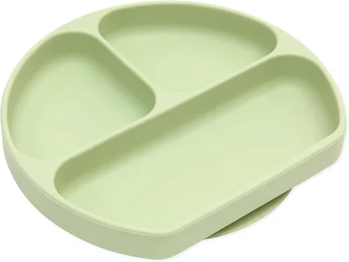 Miniatura 45 de Bumkins Plato de succión para niños pequeños y bebés, cubierta de plato con agarre dividido para bebés y niños, destete guiado por el bebé