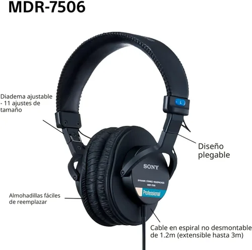 Miniatura 10 de Sony MDR7506 Auriculares profesionales de diafragma grande