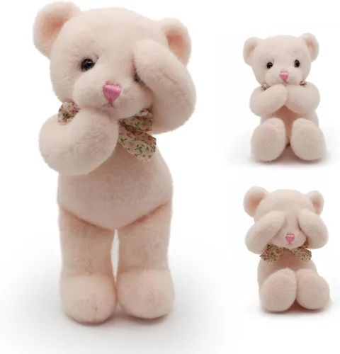 Miniatura 11 de suepcuddly - Oso de peluche pequeño con imán, animal de peluche lindo y suave para niña de 30 cm (marrón)