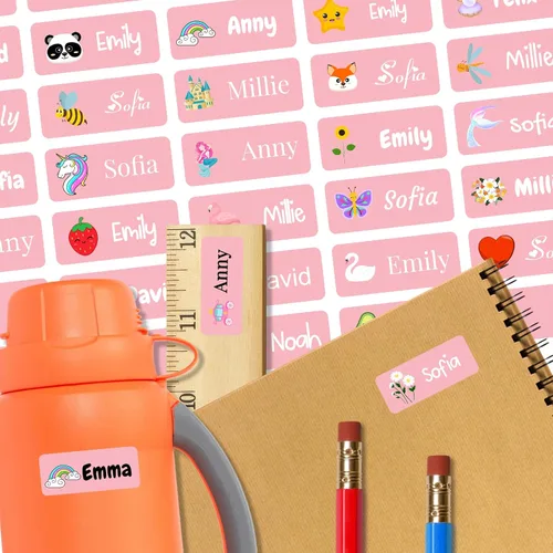Miniatura 15 de 128 etiquetas adhesivas de nombre personalizadas para guardería, etiquetas de nombre impermeables personalizadas para niños, suministros escolares